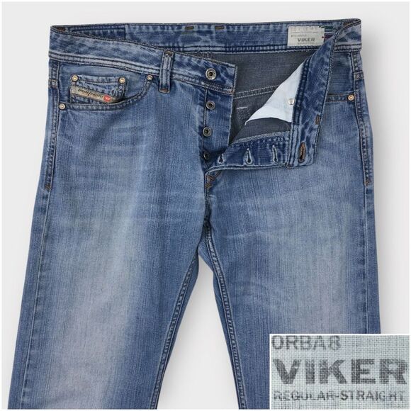 Diesel Industry Jeans Viker Mens Size‎ 33x32 Denim Regular Straight Distressed - Picture 1 of 9